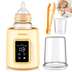 Toolastra Bottle Warmer faster-heating illustrates quick, comforting milk for hungry babies.