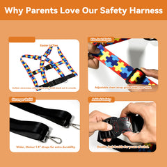 Topdatry Walking Safety Harness durable polyester webbing withstands daily use.