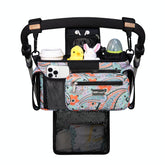 TOPDesign stroller organizer mesh bag adds on-the-go storage for baby clothes or diapers.
