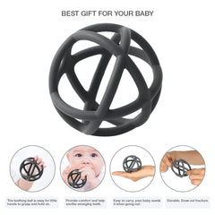 TOPGOMES Teether Ball 3D design enables easy grip from any angle.