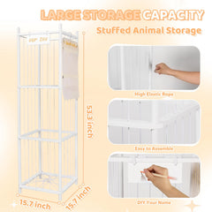 TOPHDY large-storage-30-40-plush-toys keeps many plushies organized and off the floor.