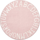 Topotdor alphabet rug 71-inch pink round offers bright letters for early learning and safe play.