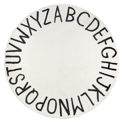 Topotdor Round Kids Play Rug Alphabet 71in close-up of soft polyester for safe crawling