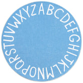 Topotdor round kids play rug alphabet sky blue 63in hero creates spacious learning and play area