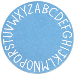 Topotdor round kids play rug alphabet sky blue 63in hero creates spacious learning and play area