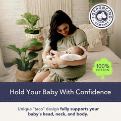 Topponcino feeding pillow supports comfortable breastfeeding and proper posture for mom and baby.