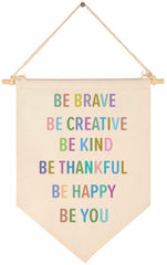 Topthink banner natural beige canvas for nursery decor with soft texture