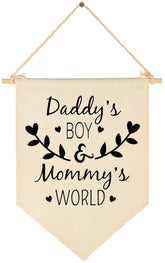 Topthink Daddy’s Boy and Mommy’s World banner brightens nursery walls with cheerful decor