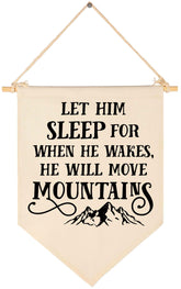 Topthink Let Him Sleep banner wall display adds gentle nursery charm