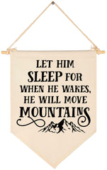 Topthink Let Him Sleep banner wall display adds gentle nursery charm