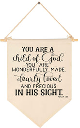 Topthink You Are Child of God banner flat lay shows inspirational nursery decor