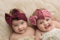 Toptim baby bow headband lavender stretchy fit for newborns to toddlers