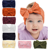 Toptim baby bow headband pink soft nylon daily wear and photo ready