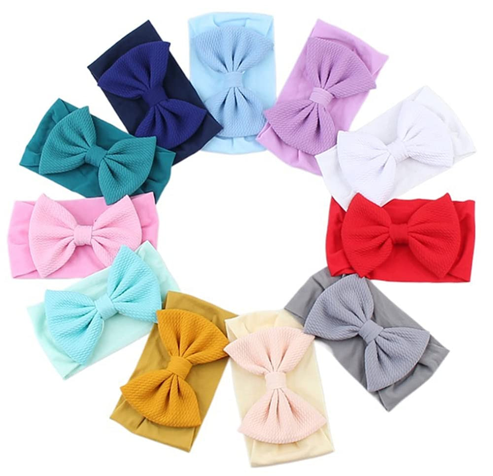 Toptim headbands solid bows for baby girl wear with gentle fit for everyday outfits.