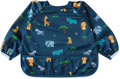 Torange waterproof long sleeve bib front view showing full-coverage protection during meals