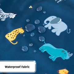 Torange waterproof long sleeve bib on child demonstrating mess-free BLW feeding