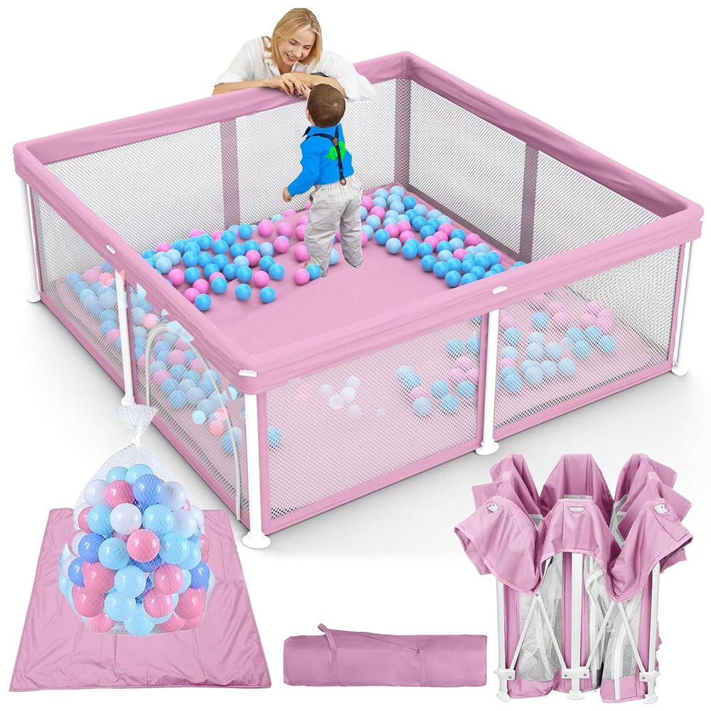 TOREVSIOR foldable baby playpen ready for quick indoor or outdoor setup.