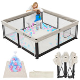TOREVSIOR foldable playpen assembly view shows quick setup for busy families on the go