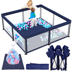TOREVSIOR foldable playpen assembly demonstrates quick setup for busy parents.
