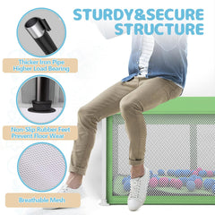 TOREVSIOR playpen mat included provides a cushioned, safe play space.