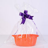 TORMAYS HOME decorative small gift basket in white and orange, ideal nursery organization.
