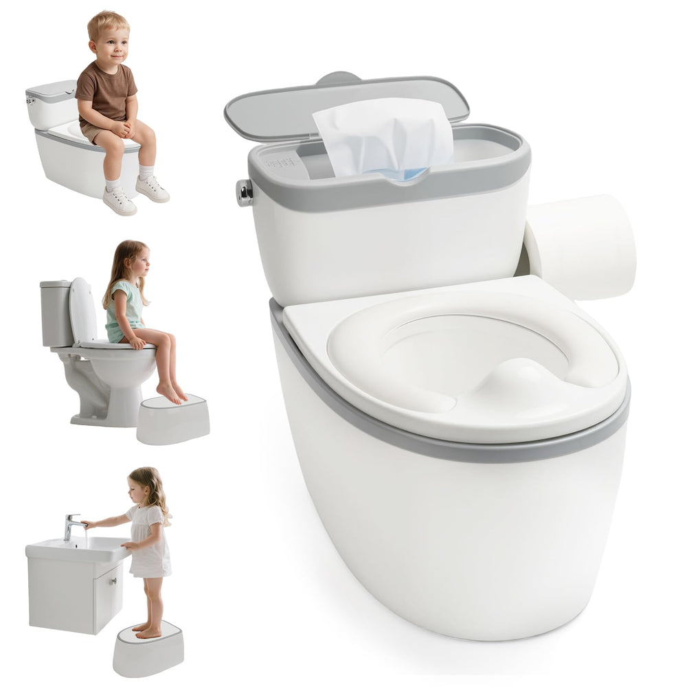 TOSGN 3-in-1 toddler potty setup demonstrates a complete training station for home use.