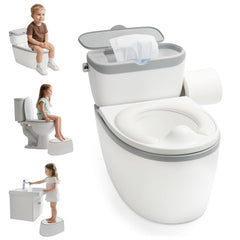 TOSGN 3-in-1 toddler potty setup demonstrates a complete training station for home use.
