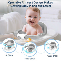 TOSGN Baby Bath Seat foldable design enables easy setup and travel.
