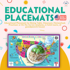 Tot Talk Australia placemat back view with activities for memory practice and discussion.