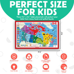Tot Talk geography placemats Asia map introduces countries and landmarks at table