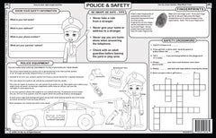 Tot Talk police placemat sparks community helper discussions while dining.