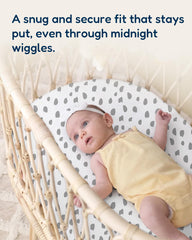 TotAha bassinet sheet with colorful designs enhances nursery style and comfort