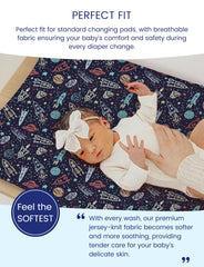 TotAha changing pad cover soft jersey-knit fabric provides snug, comfortable changes.