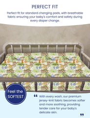 TotAha changing pad cover demonstrates a stretchy, snug fit.