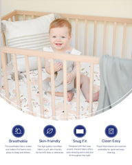 TotAha Floral Crib Sheets fit standard crib mattress for a smooth surface