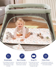 TotAha premium jersey playard sheets offer breathable comfort for a cooler night.