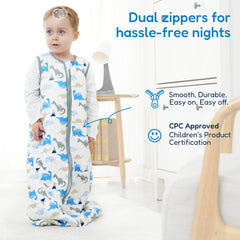 TotAha sleep sack 2-way zipper with chin guard protects skin.