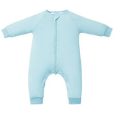 TOTBASIC 1.0 TOG sleep sack in Baby Blue on a baby promotes cozy warmth.