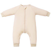 TOTBASIC baby sleep sack with feet in oat color, cozy warmth for peaceful naps