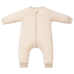 TOTBASIC baby sleep sack with feet in oat color, cozy warmth for peaceful naps