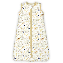 TOTBASIC sleep sack 1-0tog closeup highlights snug jersey knit fabric for cozy sleep