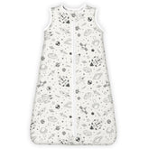 TOTBASIC Space Odyssey sleep sack closeup shows cozy knit fabric for all-night comfort.