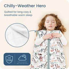 TOTBASIC Toddler Sleep Sack 1-0 TOG room temperature benefit for all-season comfort.