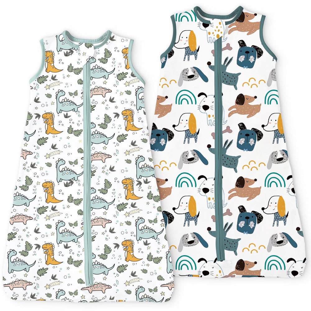 TOTBASIC toddler sleep sack side view, breathable 0.5 TOG for year-round comfort.