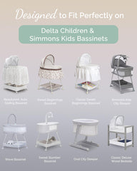 TotCare bassinet sheets navy fold demonstrate snug, secure fit for peaceful naps.