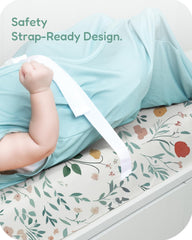 TOTCHILL 360-degree elastic changing pad cover stays put during diaper changes.