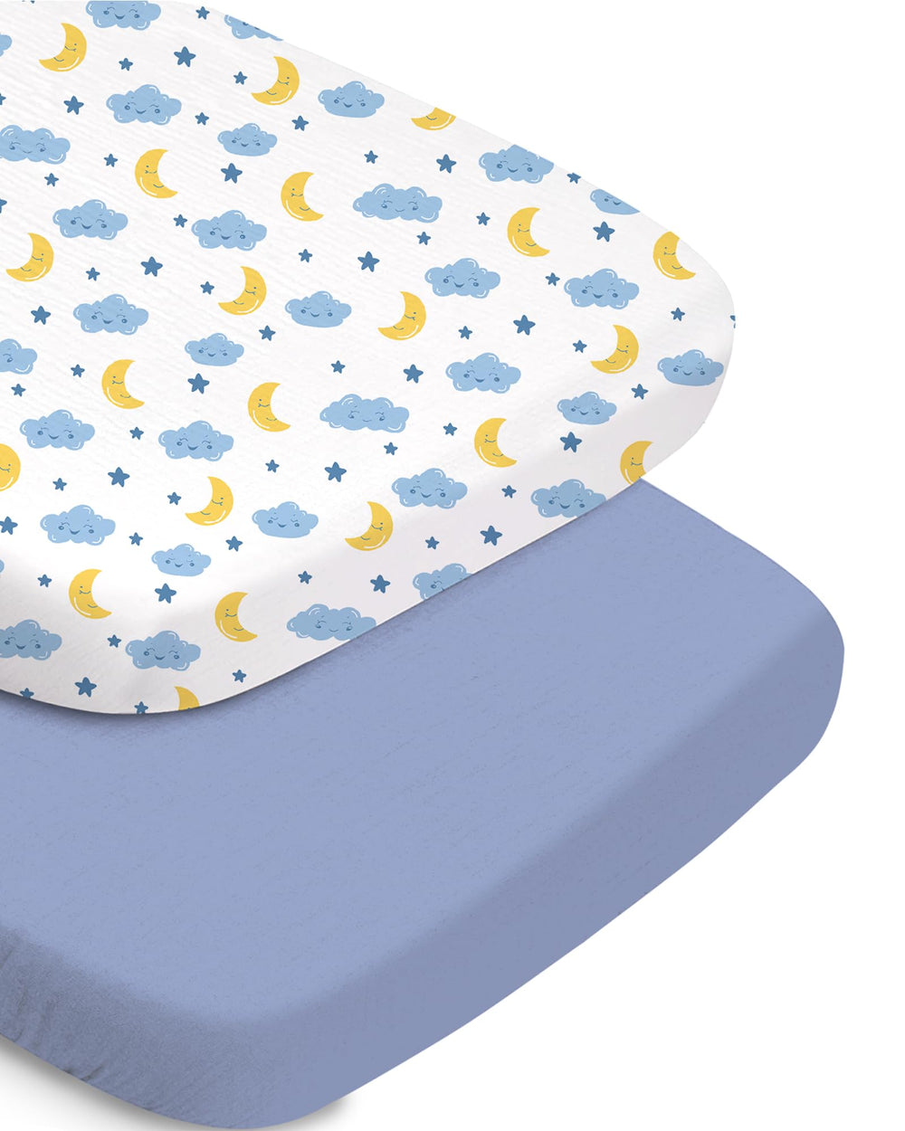 TotChill bassinet sheets two pack with unisex prints for easy nursery coordination