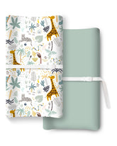 TotChill two-color-design changing pad cover adds gender-neutral style for diaper changes.