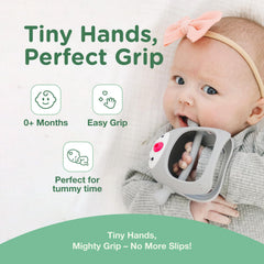 TOTCO teething pacifier for babies 3-6 months showing safe silicone comfort.