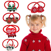 Totelux Snowman Christmas hair ties securely hold festive girls ponytails.